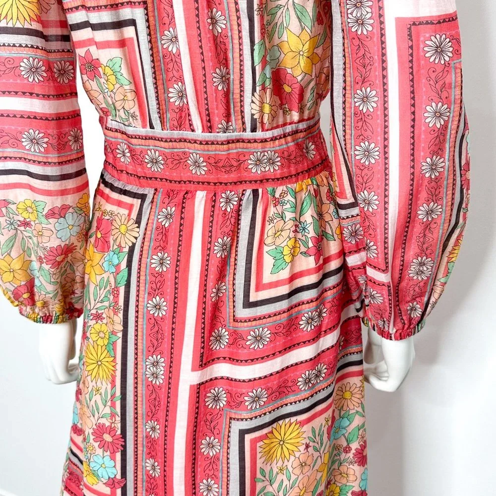 Anthropologie Laia Dea Long Sleeve Printed Off-Shoulder Maxi Dress Women's Sz S